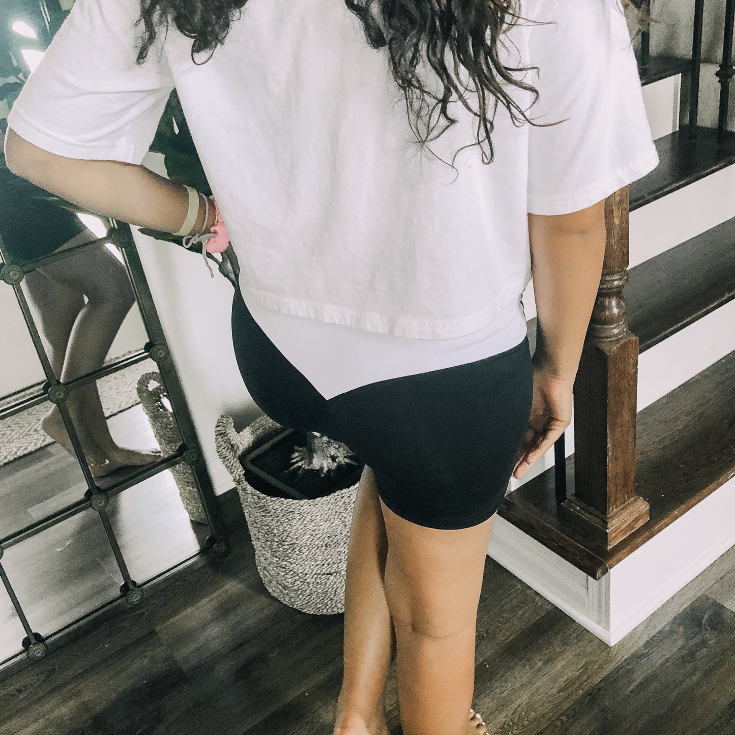 Black and White Biker Shorts