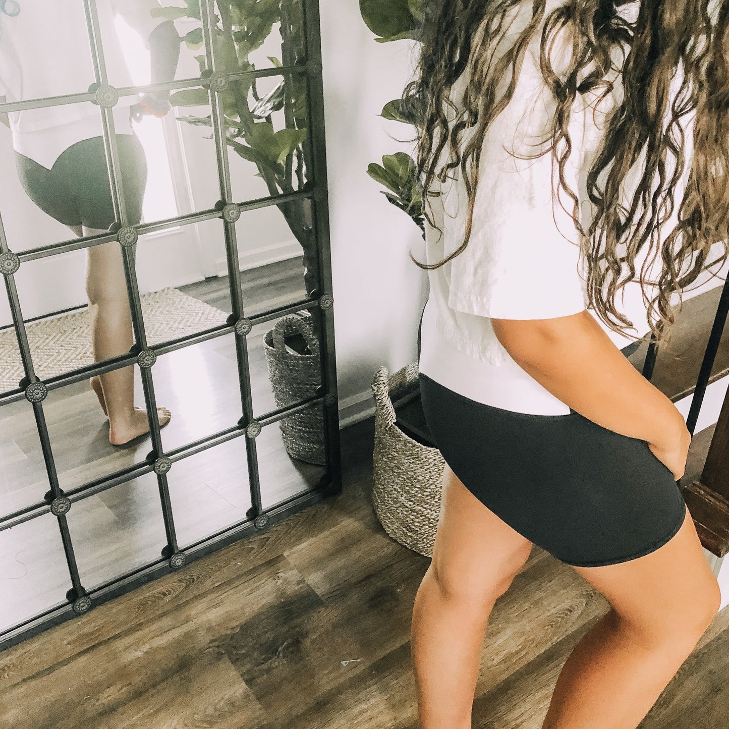 Black and White Biker Shorts
