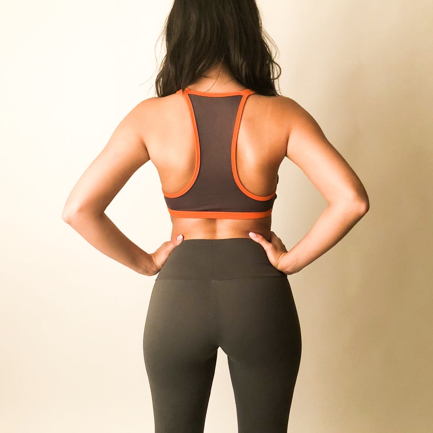 Orange and Gray Sports Bra