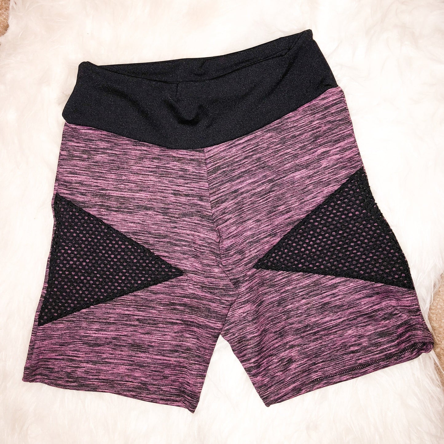 Black and Purple mesh shorts