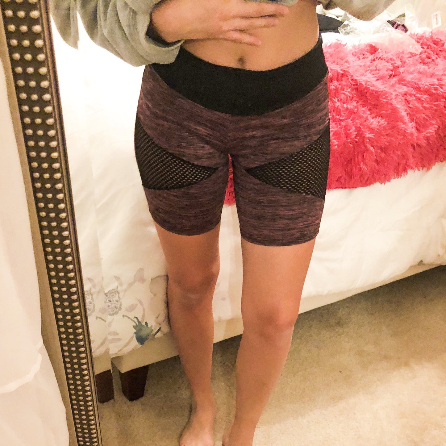 Black and Purple mesh shorts
