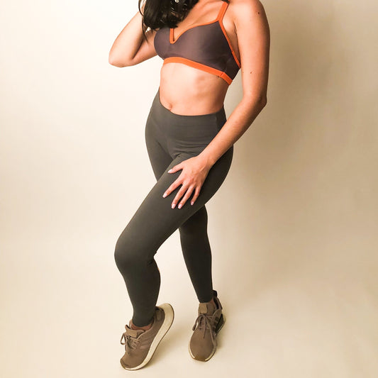 Orange and Gray Sports Bra