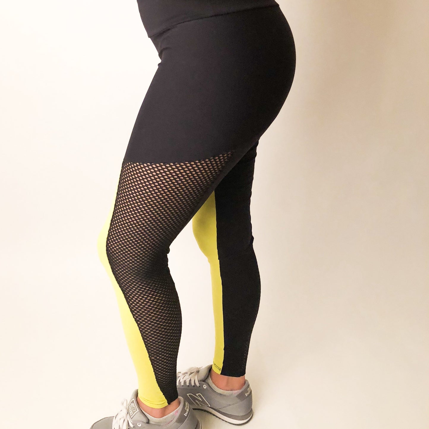 Black and Yellow mesh leggings