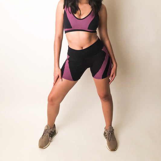 Black and Purple Shorts