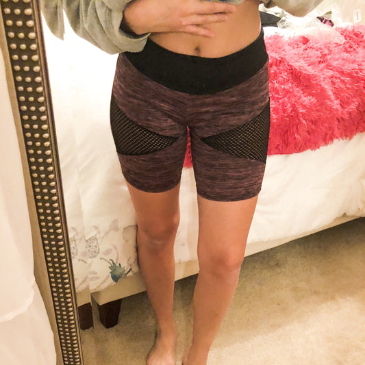 Black and Purple mesh shorts